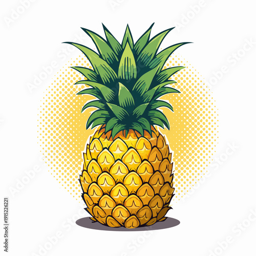 Ananas - Cartoon Comic Stil