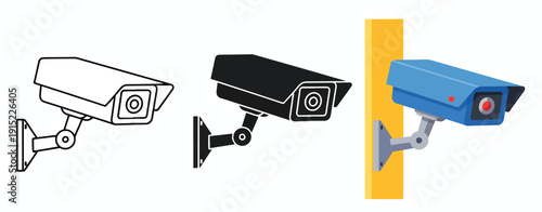 Wallpaper Mural Security camera icons set flat design vector illustration - Clipart. Icon vector -  Icon collection - icon set - Line and glyph icon and logo template - Editable Icon Torontodigital.ca