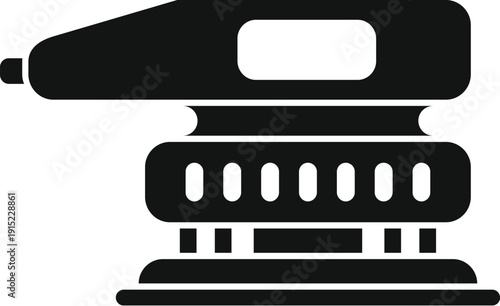 Orbital sander vector icon representing carpentry and construction work