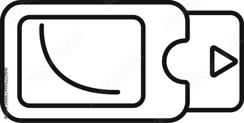 Camcorder outline icon with a play button symbolizing video content and recording