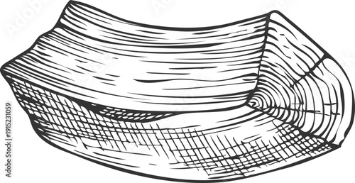 A piece of sandalwood, an aromatic shelf, a black and white hand sketch.