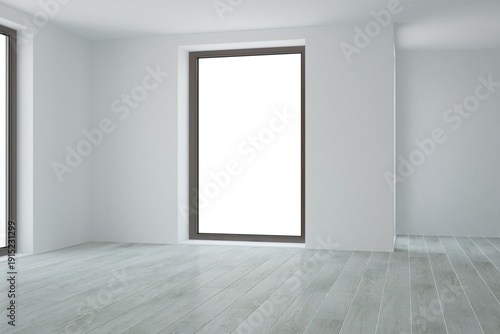 modern empty bright room interior design. 3D illustration