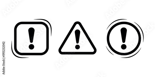 Black exclamation mark warning signs exclamation marks black alert symbols caution signs danger symbols