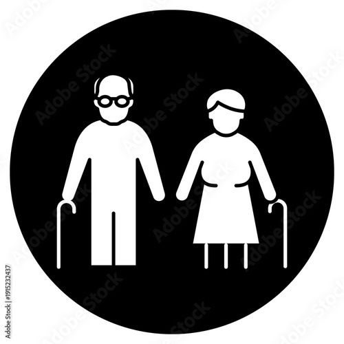 Senior Icon, Elderly Care and Support, Experienced Life Guidance, Active Senior Living