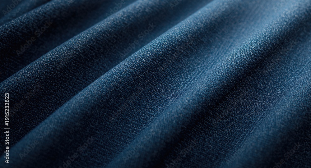 Fototapeta premium Detailed close up of denim textile texture background with soft lighting and copy space