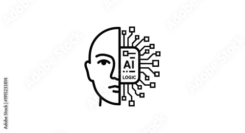 AI Logic Human Face Integrated with Microchip Technology