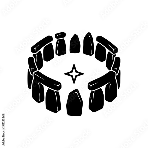 Ancient Stone Circle Monolith Monument Icon