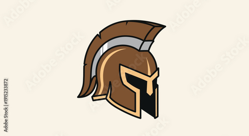 Ancient Warrior Helmet Illustration - Roman Soldier Spartan Armor
