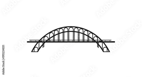 Artistic Arch Bridge Silhouette - Minimalist Engineering Design