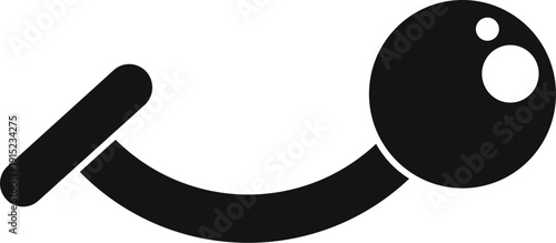 Curved barbell jewelry icon for body piercing representing fashion accessory