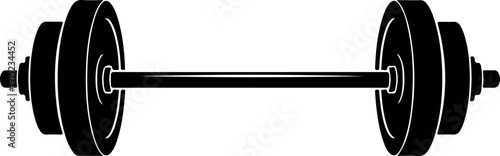 Isolated barbell silhouette vector illustration