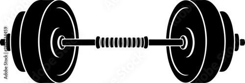 Isolated barbell silhouette vector illustration