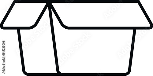 Empty open box for packaging, shipping, or delivery