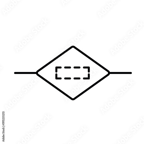 A vector icon representing a skipped rule in workflow logic, created in line style with editable stroke