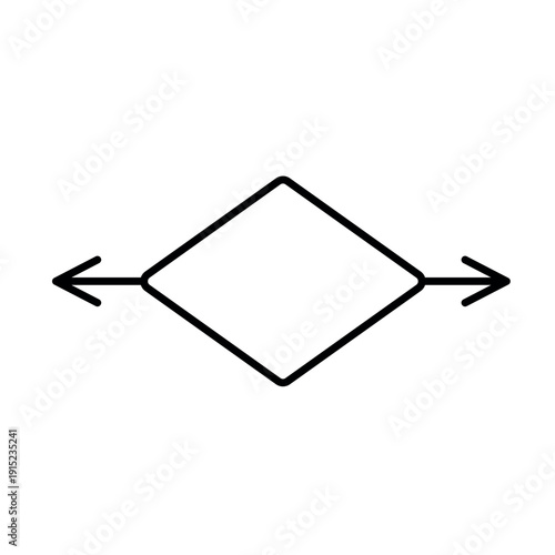 A vector icon representing conditional branching in a workflow diagram, created in line style with editable stroke
