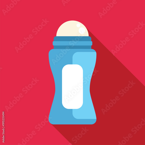Blue deodorant bottle with a white roll on applicator for body care