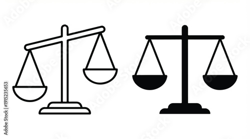 Two scales side by side for balance and justice concepts