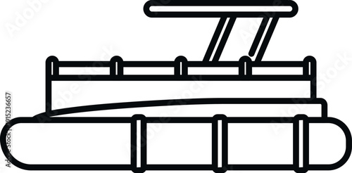 Pontoon boat icon representing water recreation and leisure activities