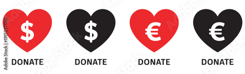 Donate icon set, charity vector illustration, donation symbols, nonprofit support icons, fundraising, helping hands, social impact, humanitarian aid graphics
