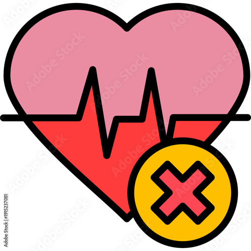 Heart Disease lineal color icon