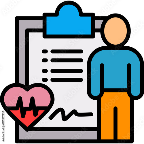 Health Screening lineal color icon