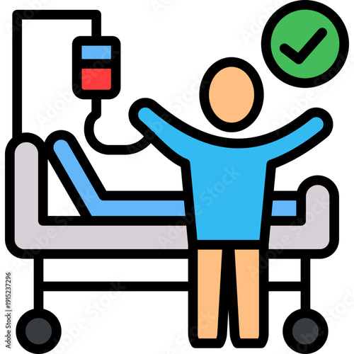 Patient Recovery lineal color icon