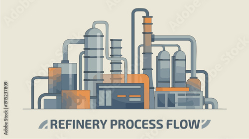 Industrial Refinery Process Facility Equipment.