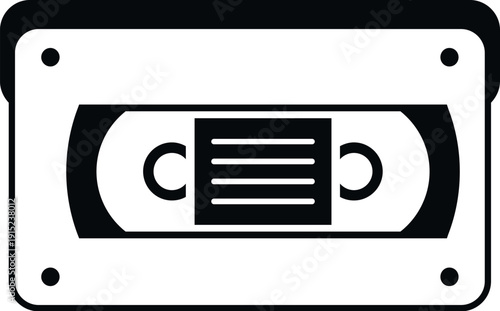 Vhs video cassette representing retro analog media