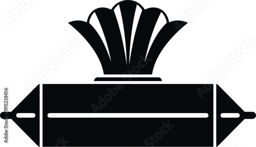 Wet wipes package icon showing tissues pulling out for cleaning and personal hygiene