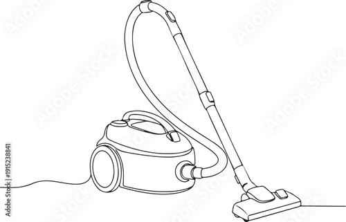 Continuous One-Line Vacuum Cleaner Illustration
