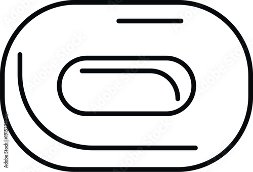 Soap bar showing sanitation and cleanliness concept in simple line style