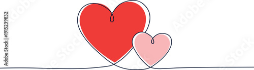 Modern Minimal Heart Love Illustration for Greeting Card