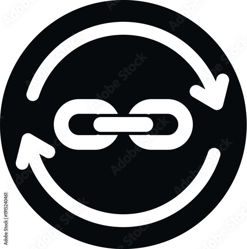 Backlinking loop icon representing connection and seo renewal
