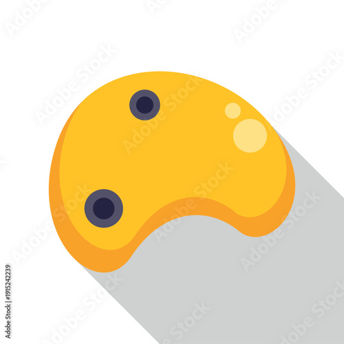 Yellow climbing hold illustration on white background for rock climbing gym