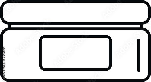 Line icon representing a cosmetic cream jar for skincare and beauty products