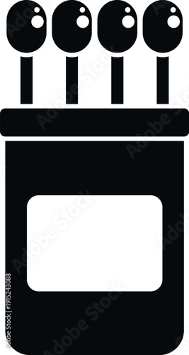 Cotton swabs in a box, ready for personal hygiene and cleaning