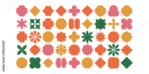 Colorful geometric shapes colorful abstract shapes pink shapes orange shapes yellow shapes