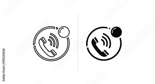Phone icons with notification badges in minimalist design on white background
