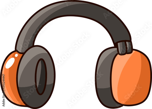 Industrial Ear Protection Headphones Cartoon
