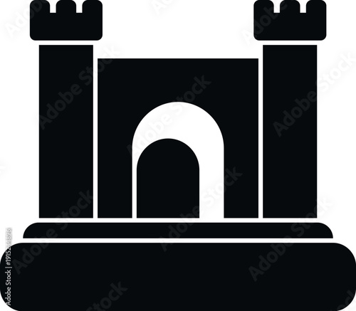 Inflatable castle silhouette graphic for entertainment and children's parties