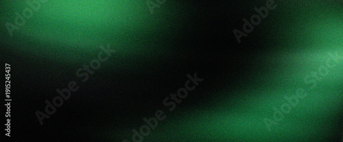 Obraz na płótnie Abstract green gradient glow background with dark shadow band and grainy noise t