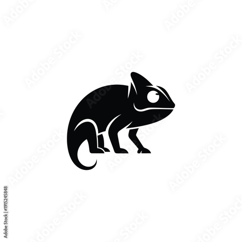 Vector illustration of a chameleon in profile showcasing its unique features from a side viewpoint