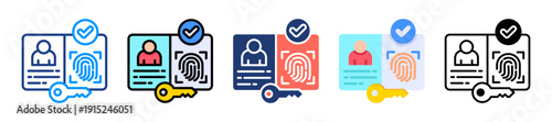 Biometric Authentication Icon Sheet Multiple Style Collection 