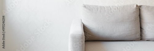 Принти на полотні Soft light beige sofa with pillow at home living room