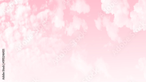 Clear pink sky background, Pink sky background with tiny clouds. White fluffy clouds in the pink sky. Captivating stock photo featuring the mesmerizing beauty of the  sky and clouds. 