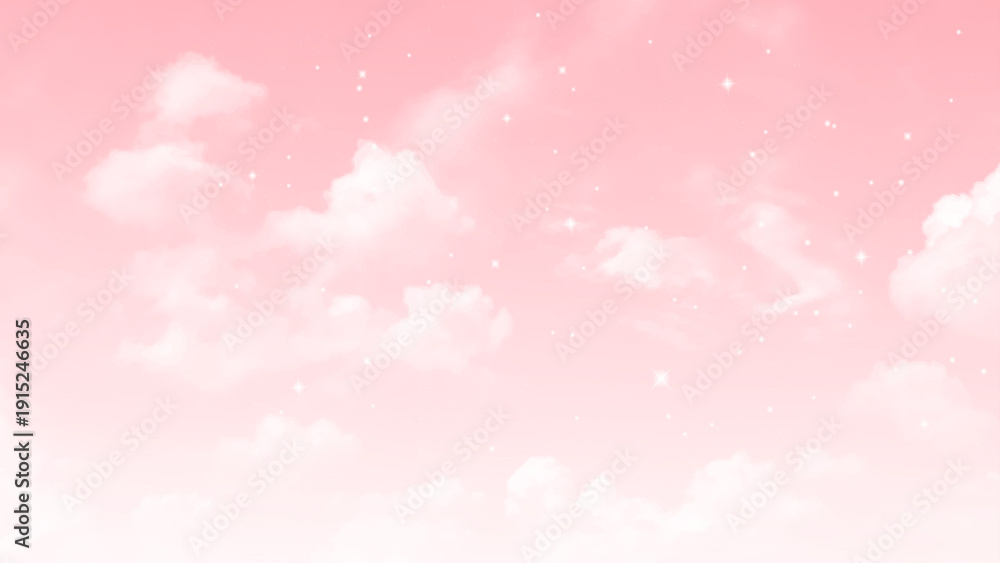 Fototapeta premium Refreshing winter pink sky and cirrus clouds