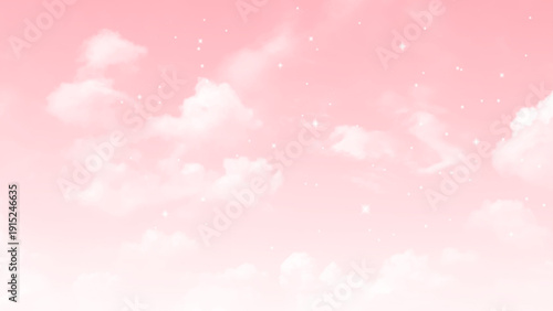 Refreshing winter pink sky and cirrus clouds