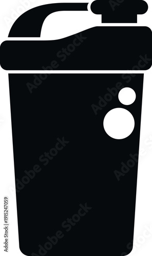 Shaker bottle graphic for preparing protein shakes and supplements