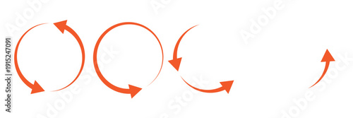 Black round arrows set, circle shapes. Vector illustration