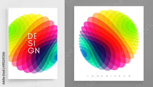 Translucent sphere. Color gradient. Sliced ​​and moving effect. Abstract geometric design. 3D vector illustration for a brochure, poster, cover, postcard, presentation, flyer, or banner.